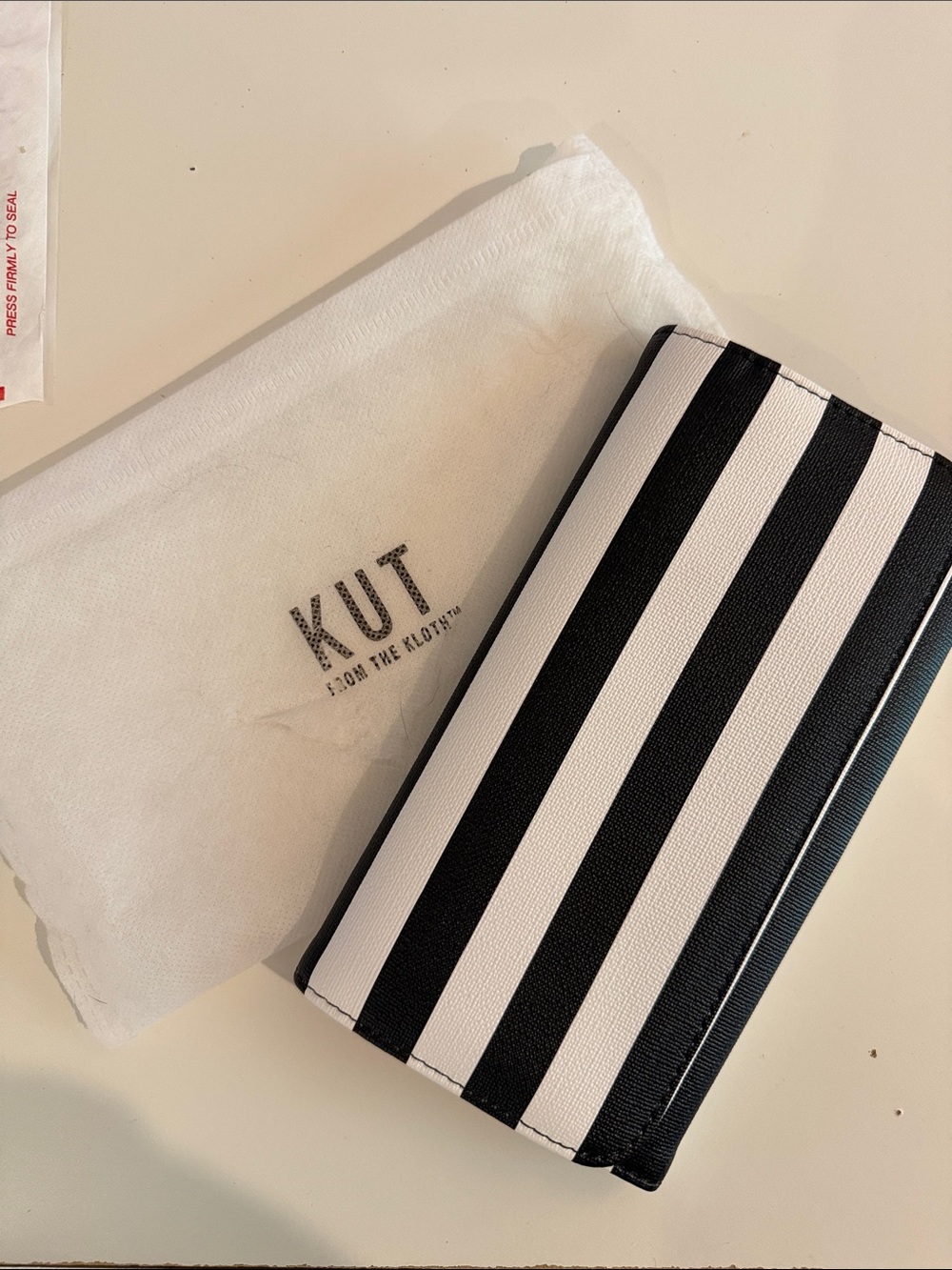 Kut from the Kloth Black & White Striped Wallet